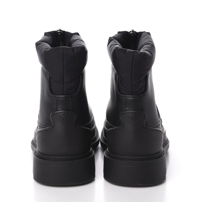 Chanel Calfskin Nylon CC Ankle Snow Boots 36 Black 5 of 10