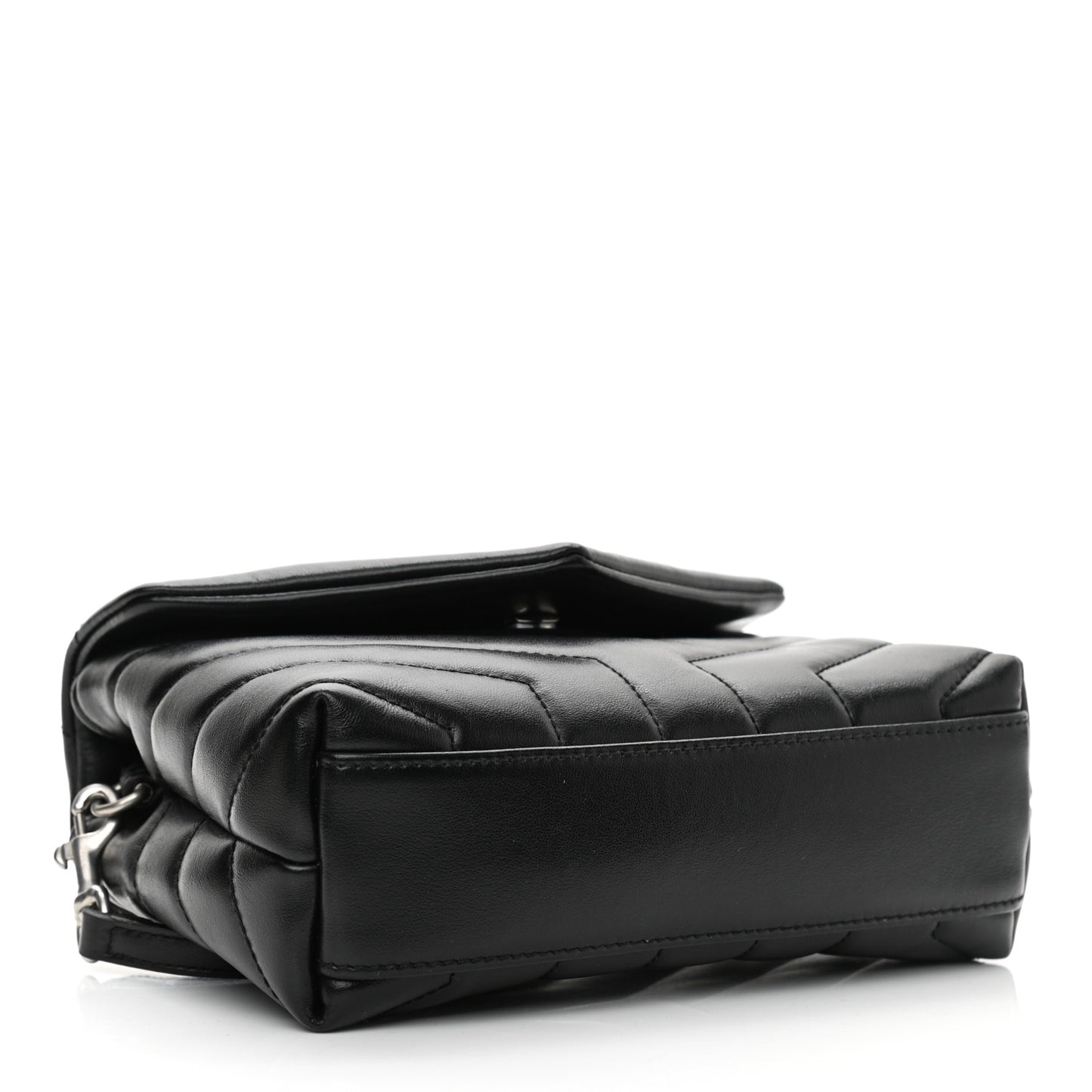 Calfskin Y Quilted Monogram Toy Loulou Crossbody Bag Black