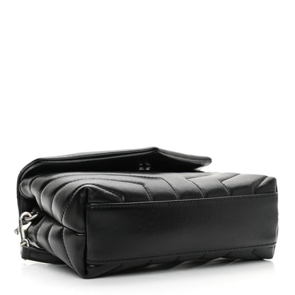 Saint Laurent Calfskin Y Quilted Monogram Toy Loulou Crossbody Bag Black 4 of 10