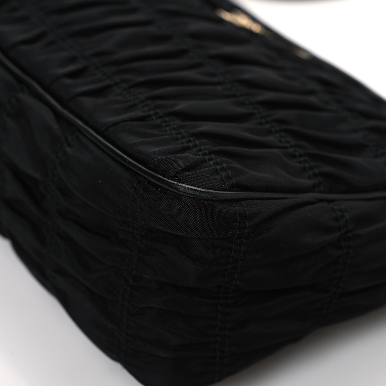 Prada Tessuto Nylon Gaufre Shoulder Bag Black 11 of 11