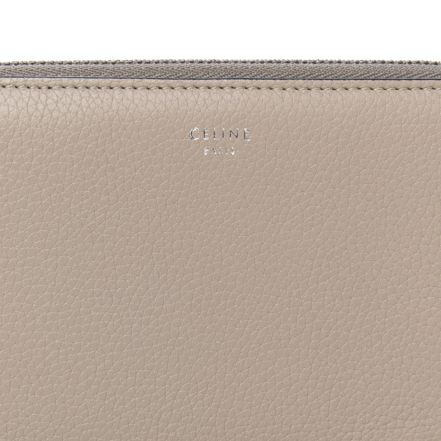 Drummed Calfskin Medium Zip Around Multifunction Wallet Dune