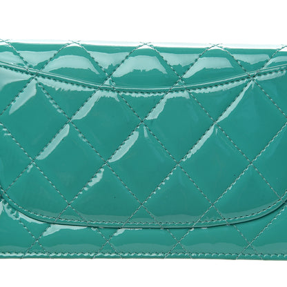 Chanel Patent Quilted Yen Wallet Turquoise 13 of 14