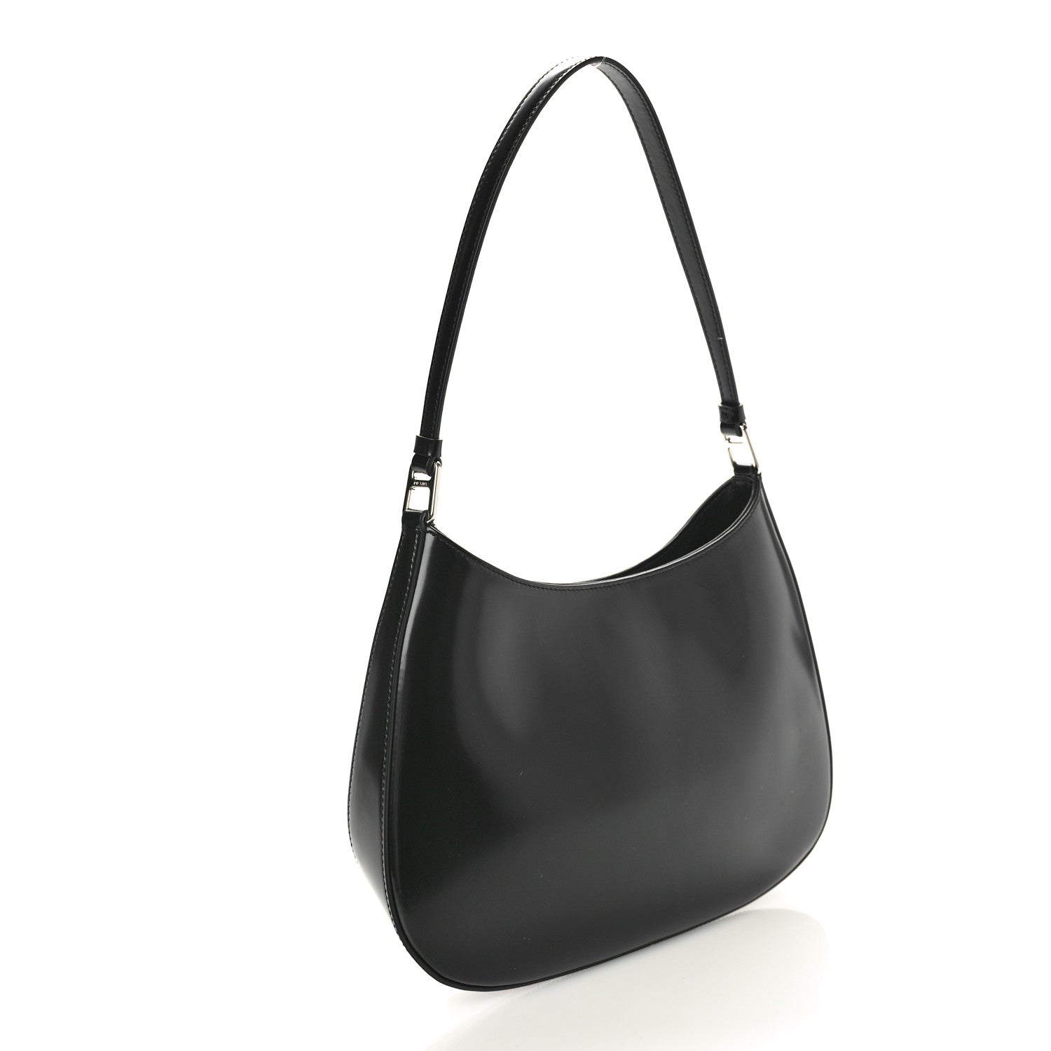 Prada Spazzolato Cleo Shoulder Bag Black 3 of 9