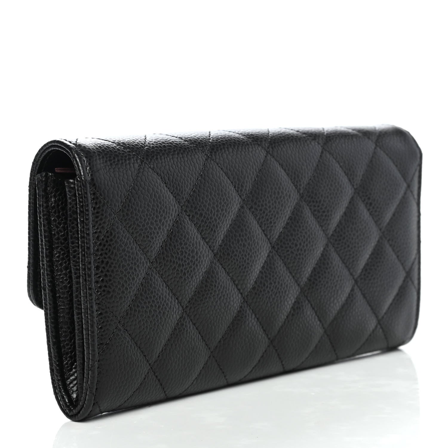 Chanel Caviar Quilted Large Gusset Flap Wallet Black 2 of 4
