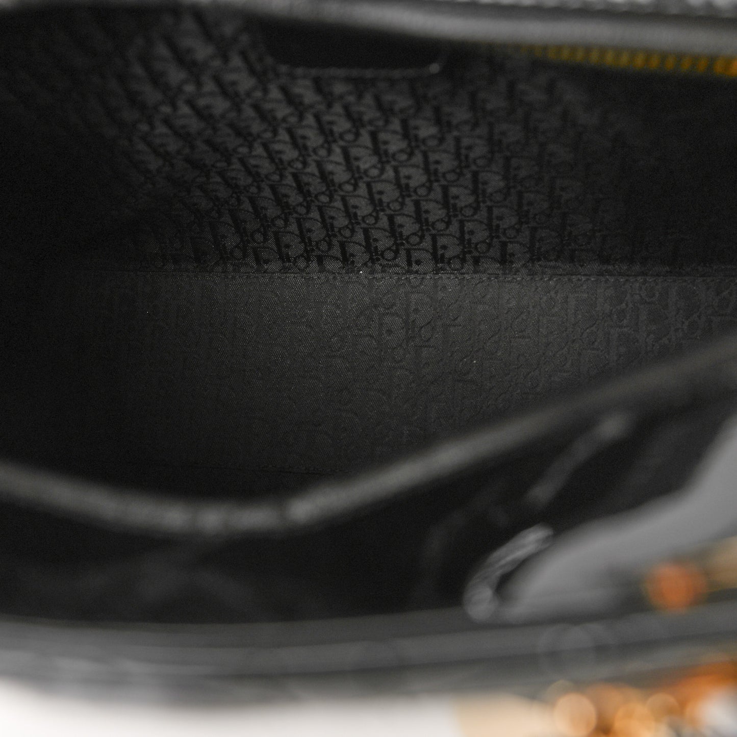Patent Cannage Large Lady Dior Black