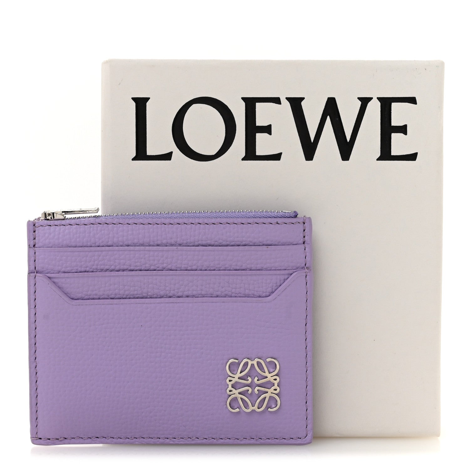 Loewe Pebble Grain Calfskin Anagram Square Zip Cardholder Dirty Mauve 9 of 9