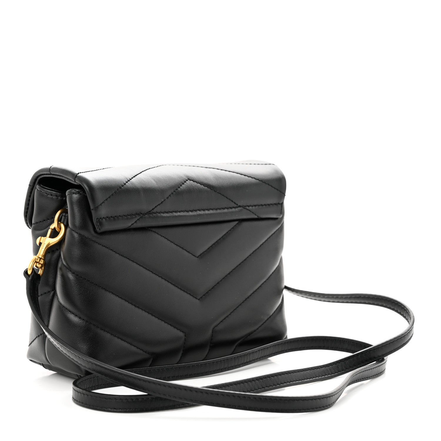 Saint Laurent Calfskin Y Quilted Monogram Toy Loulou Crossbody Bag Black 3 of 11