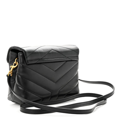 Saint Laurent Calfskin Y Quilted Monogram Toy Loulou Crossbody Bag Black 3 of 11