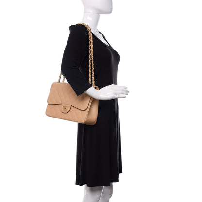 Chanel Caviar Quilted Jumbo Double Flap Beige Clair 2 of 14