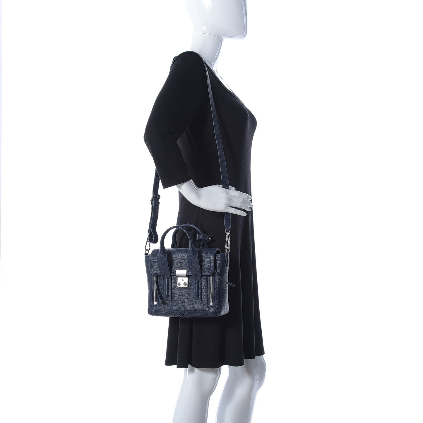 Textured Calfskin Mini Pashli Satchel Ink