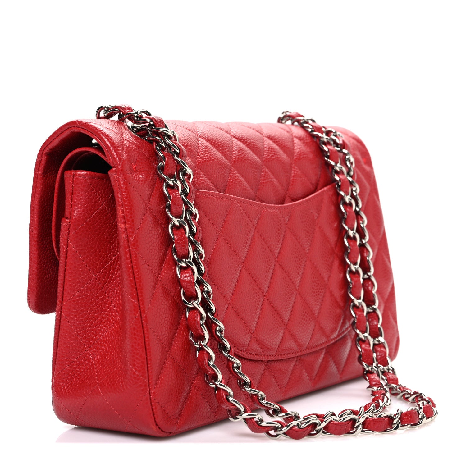 Chanel Caviar Quilted Medium Double Flap Red 3 of 10