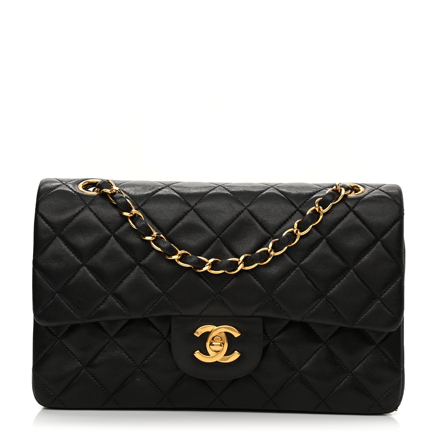 Chanel Lambskin Quilted Small Double Flap Black 1 of 12