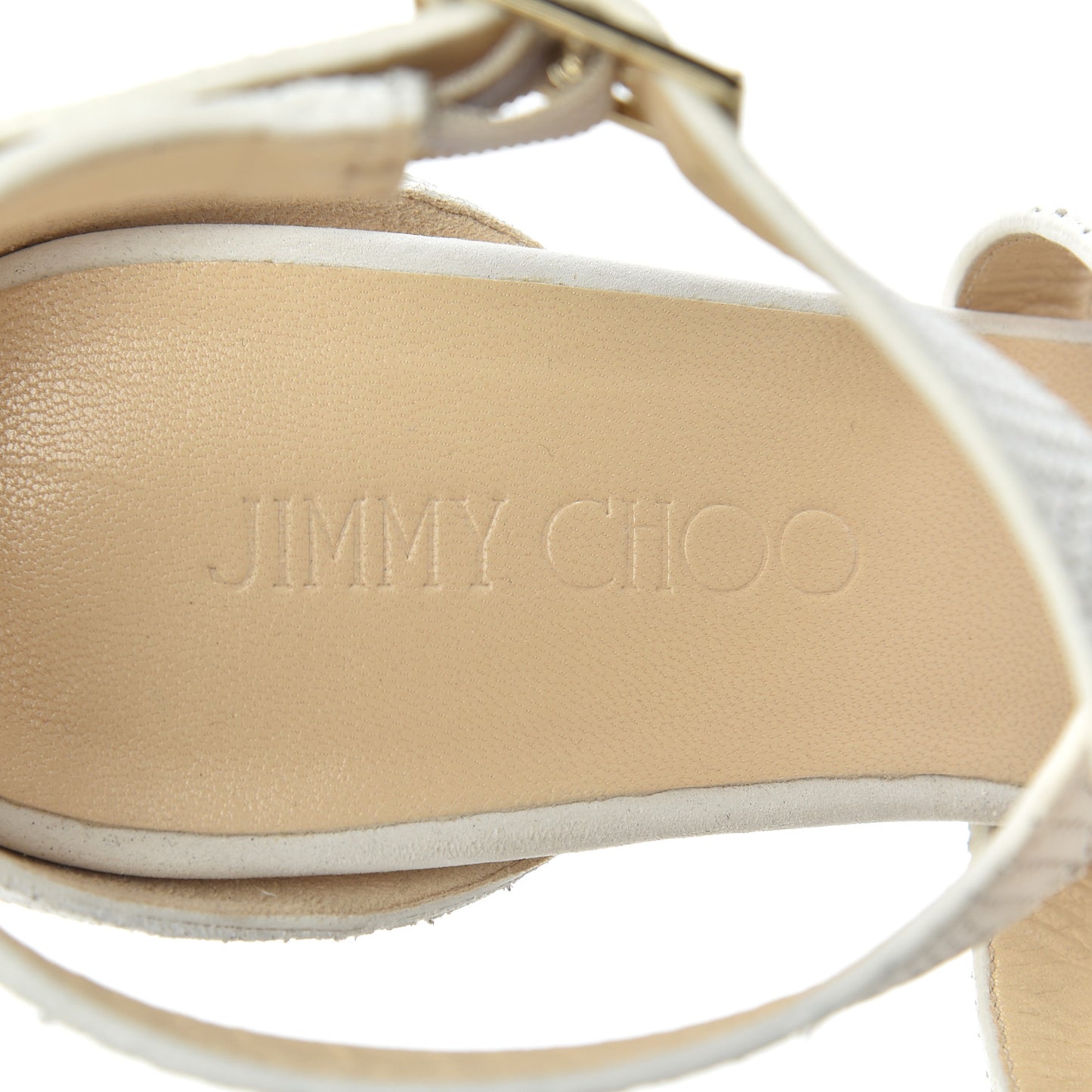 Nubuck Embossed Cork Portia 120 Wedge Sandals 37 Latte