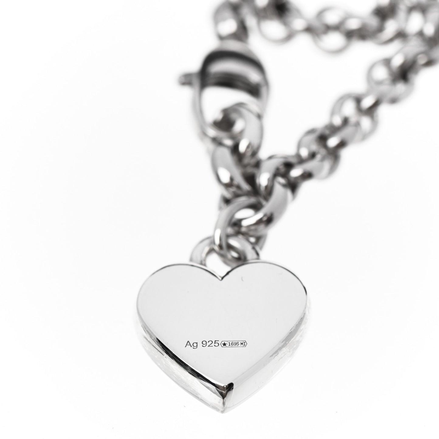 Sterling Silver Trademark Heart Charm Bracelet