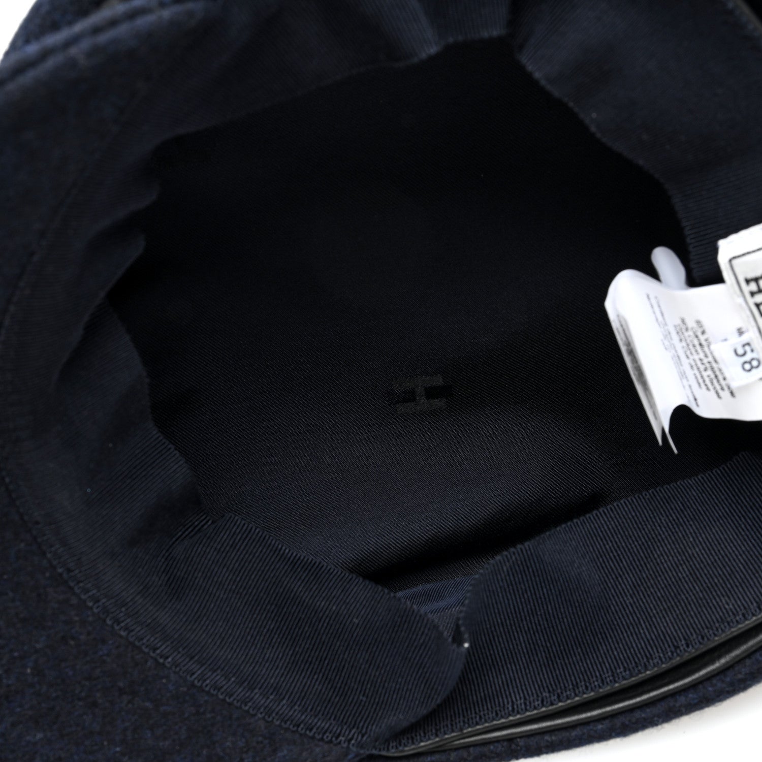 Hermes Wool Flannel Embroidered Womens Cabourg En Finesse Cap 58 7 of 8