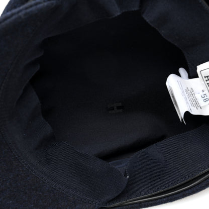 Hermes Wool Flannel Embroidered Womens Cabourg En Finesse Cap 58 7 of 8