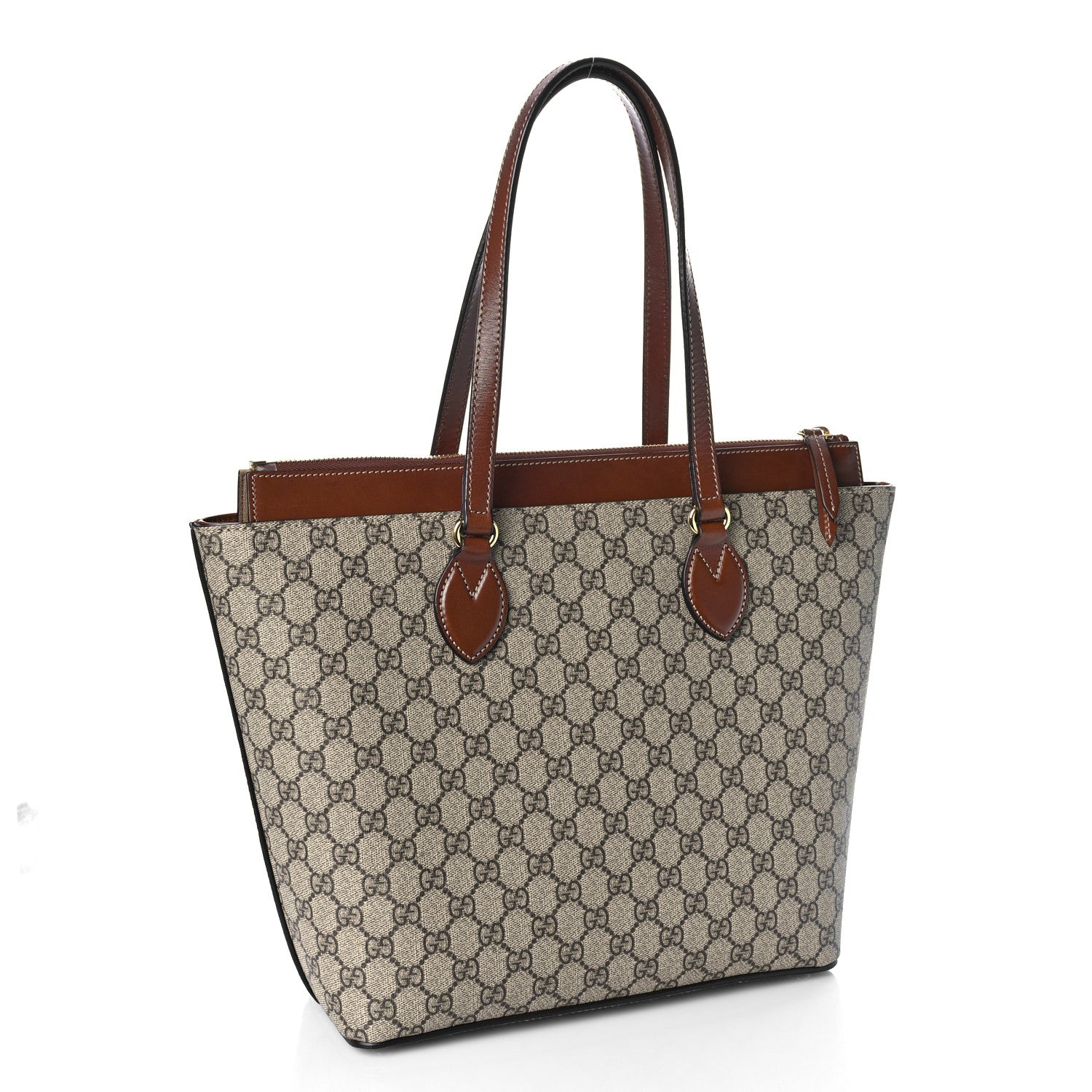 Gucci GG Supreme Monogram Medium Zippered Bucket Tote Beige Tuscany 3 of 13