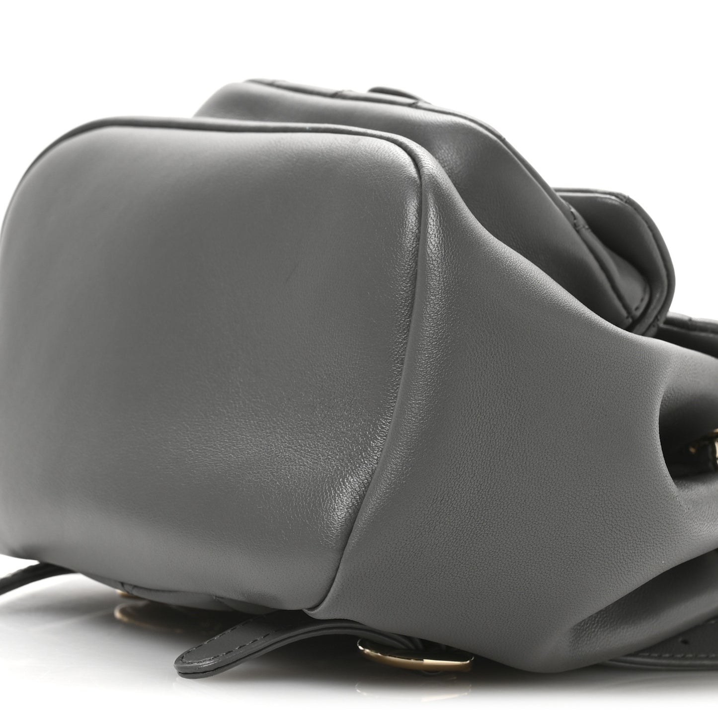 Lambskin Quilted Small Duma Drawstring Backpack Grey