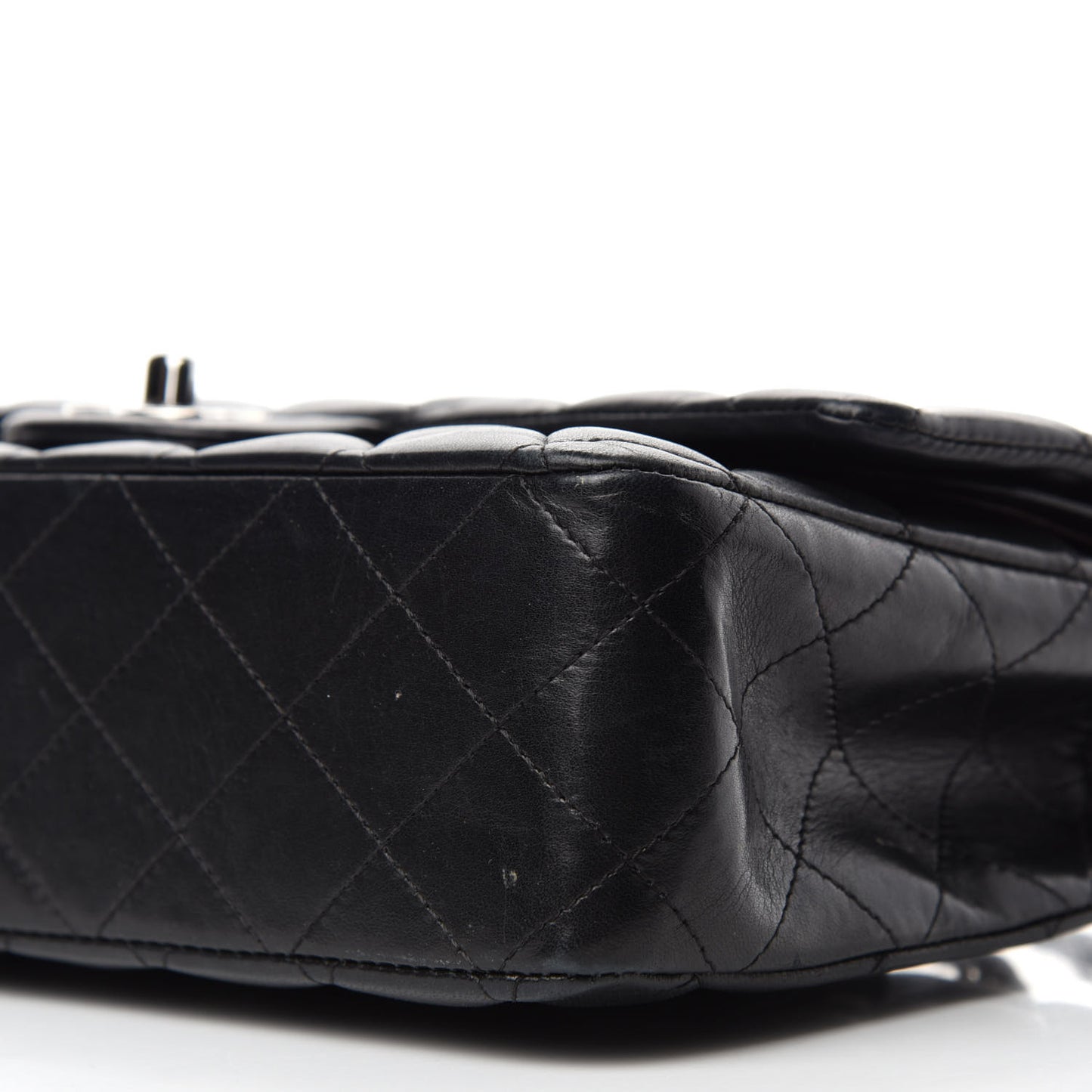 Lambskin Quilted Medium Double Flap Black