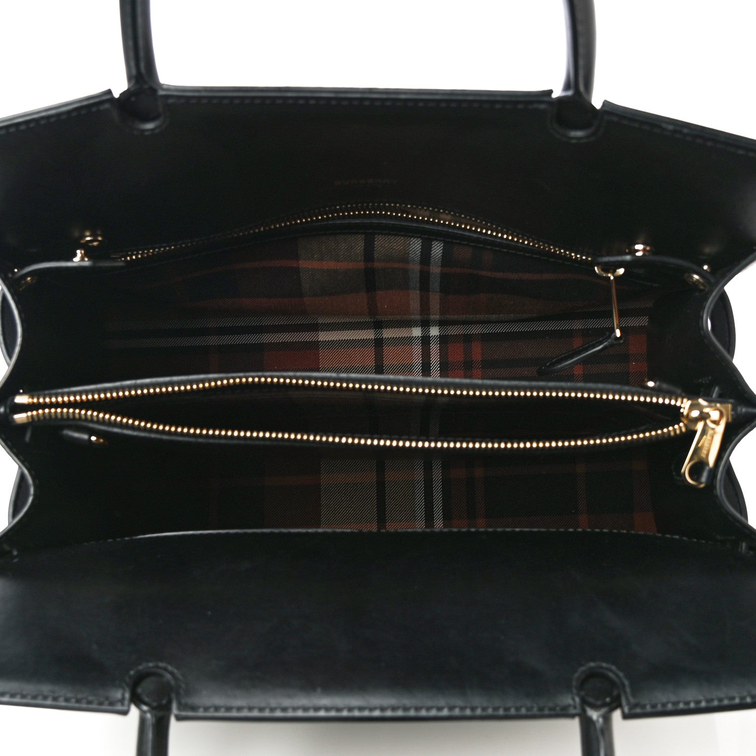 Burberry Wool Tartan Two Handle Title Bag Dark Green 5 of 10