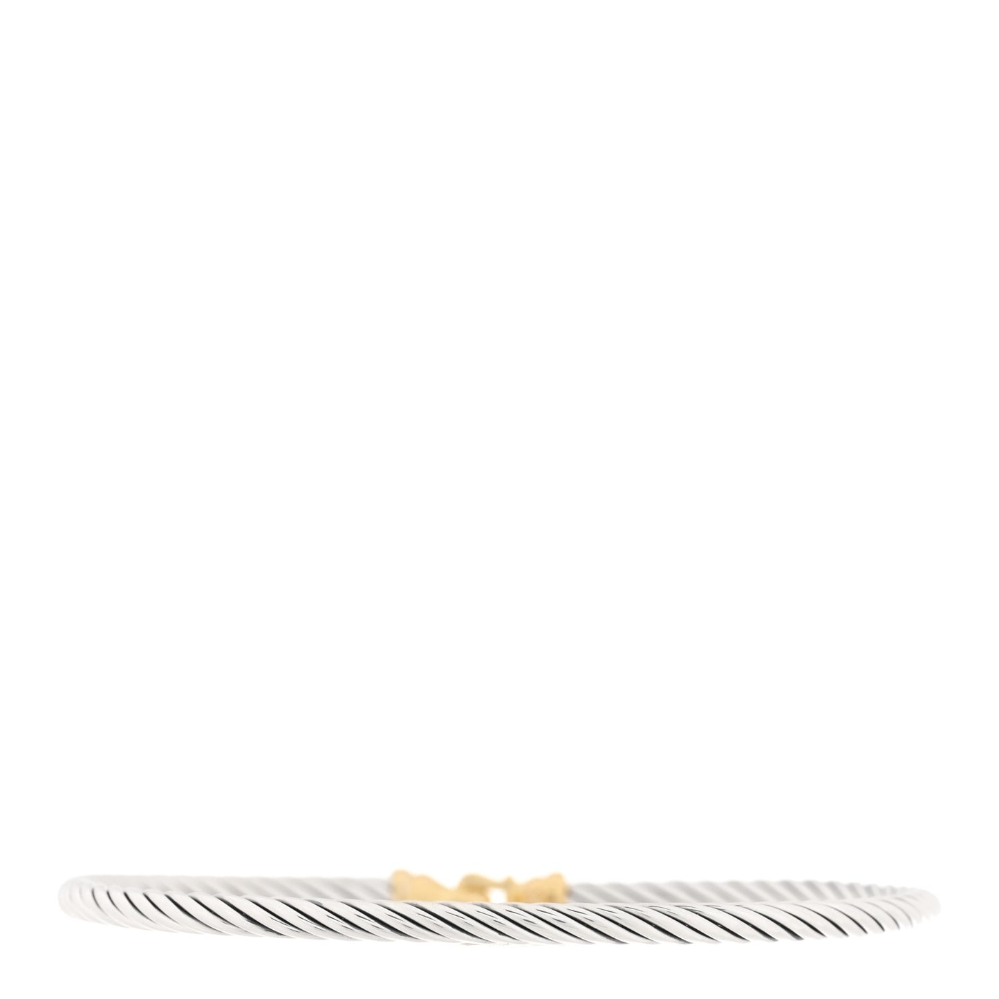 Sterling Silver 18K Yellow Gold 3mm Cable Buckle Bracelet