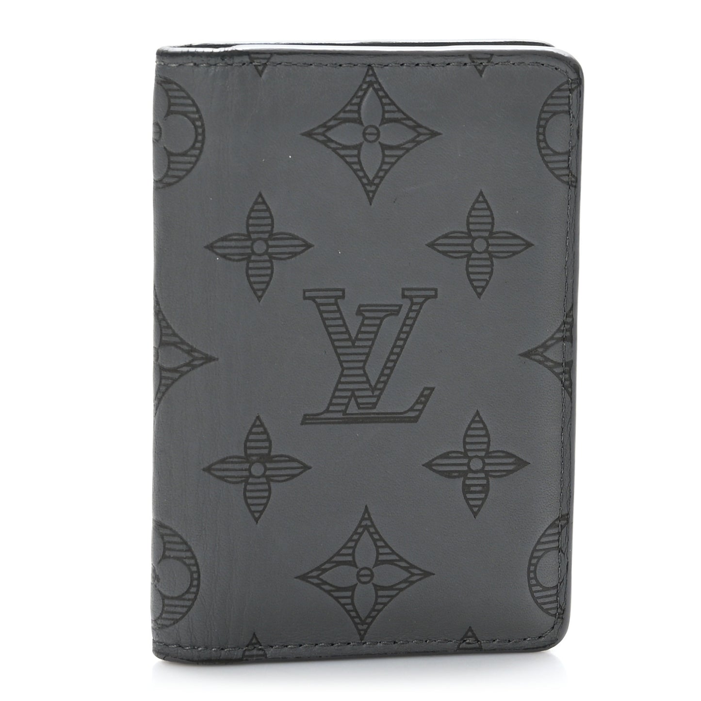 Calfskin Monogram Shadow Pocket Organizer Anthracite Gray