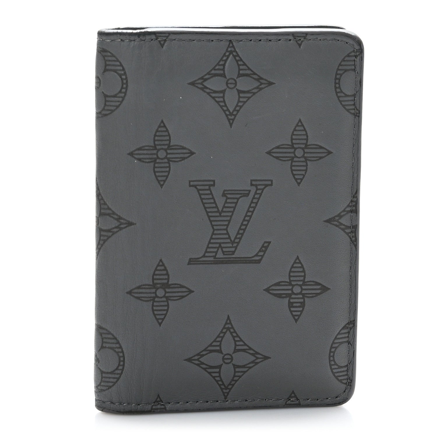 Louis Vuitton Calfskin Monogram Shadow Pocket Organizer Anthracite Gray 1 of 7