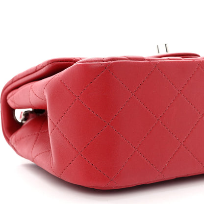 Chanel Lambskin Quilted Mini Square Flap Dark Red 9 of 10