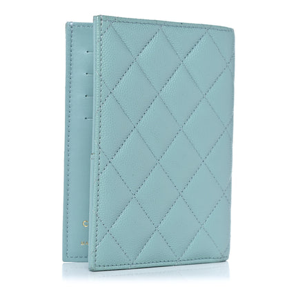 Chanel Caviar Quilted Passport Holder Light Blue 3 of 11