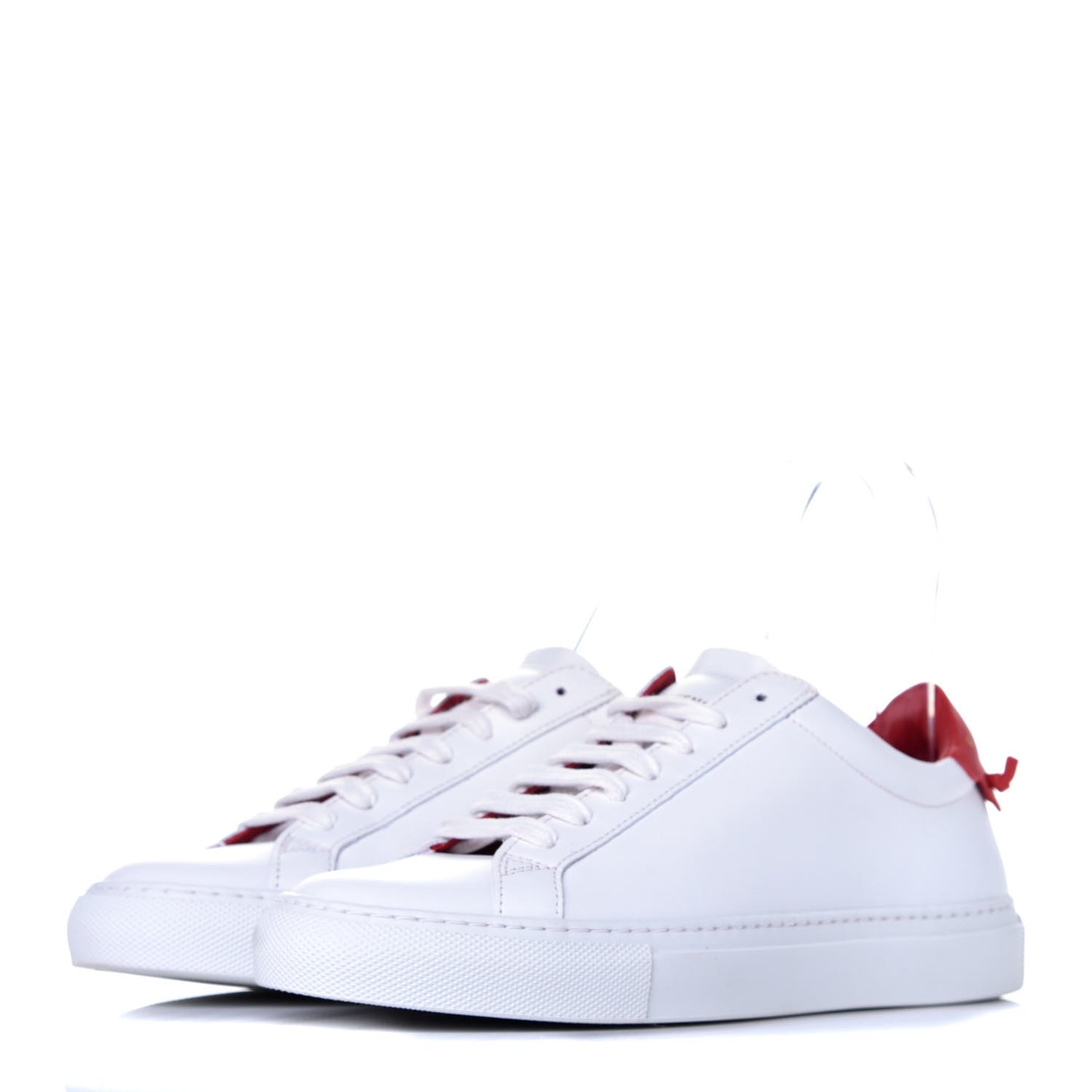Calfskin Womens Urban Street Sneakers 37 White Red