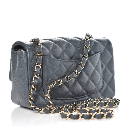 Chanel Caviar Quilted Mini Rectangular Flap Dark Grey 3 of 10