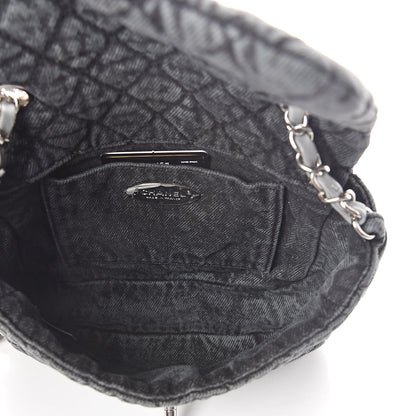 Chanel Washed Denim Quilted Small Denimpression Flap Grey Black 5 of 10