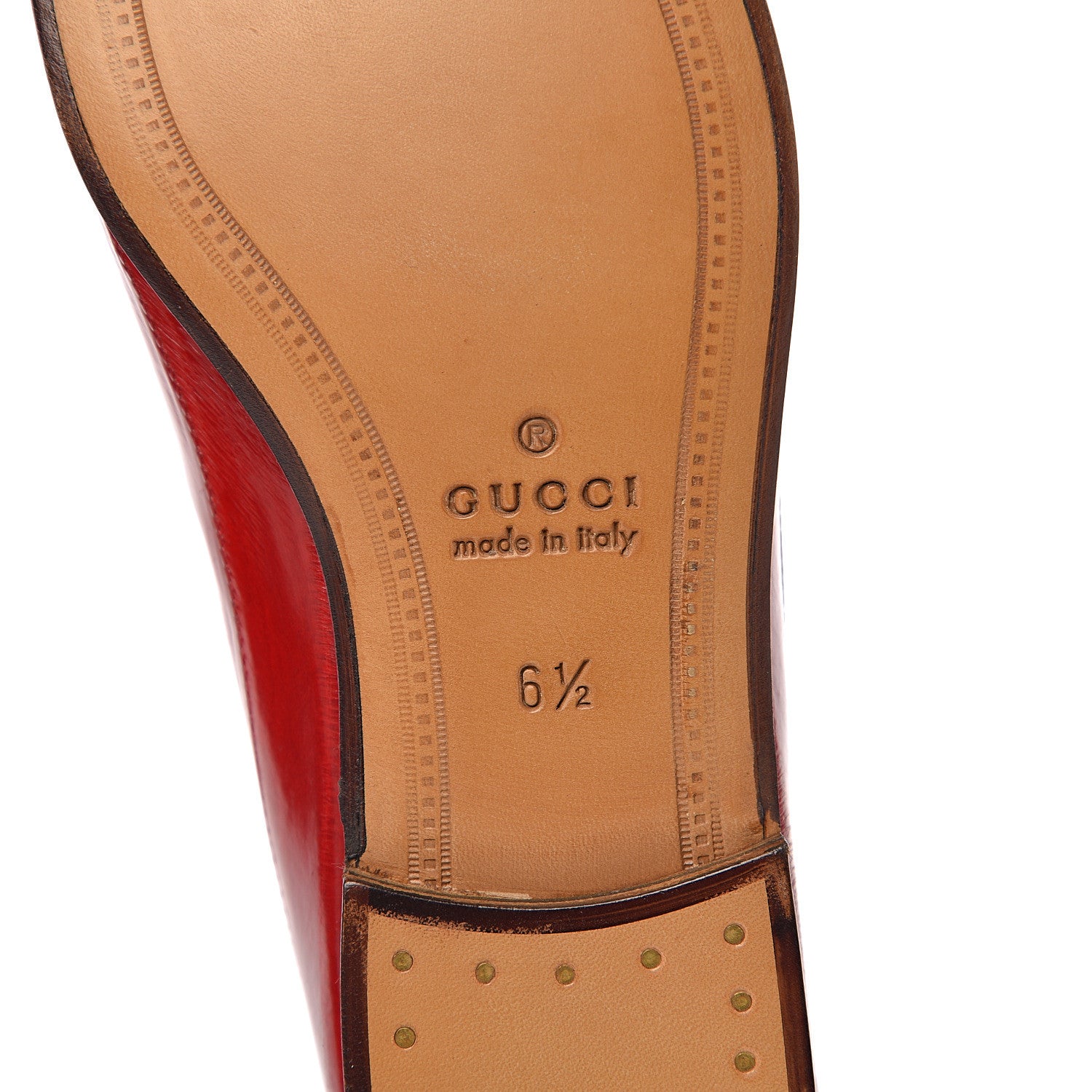 Gucci Eel Mens Brixton Horsebit Loafers 6.5 Vulcanic Red 9 of 11
