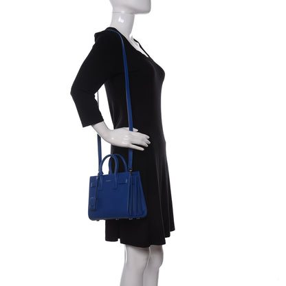 Saint Laurent Grained Calfskin Nano Sac De Jour Royal Blue 2 of 9
