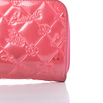 Chanel Patent Calfskin Lucky Symbols Zip Around Wallet Fuchsia 8 of 11