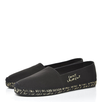 Saint Laurent Canvas Logo Embroidered Espadrilles 41 Black 3 of 10