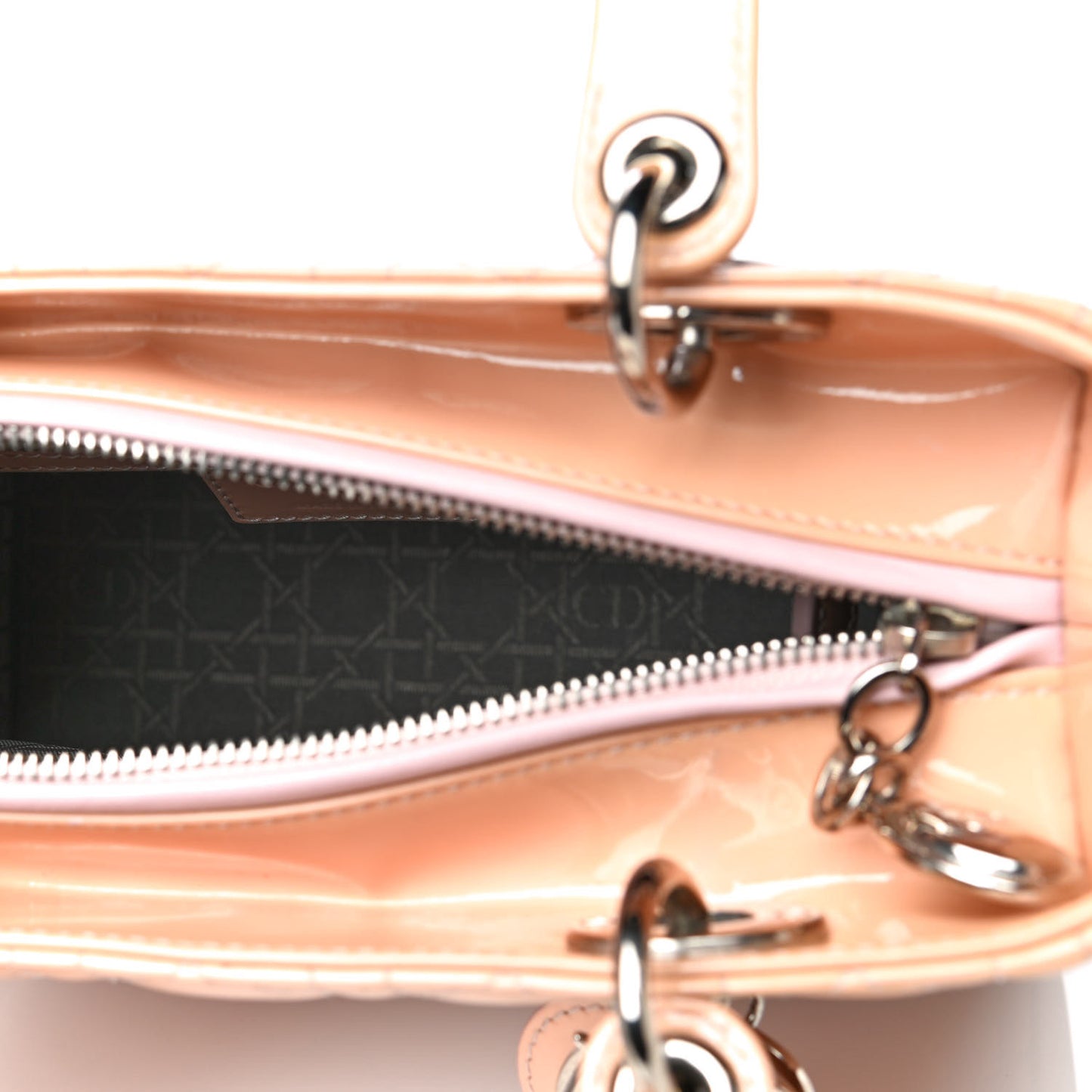 Patent Cannage Medium Lady Dior Light Pink