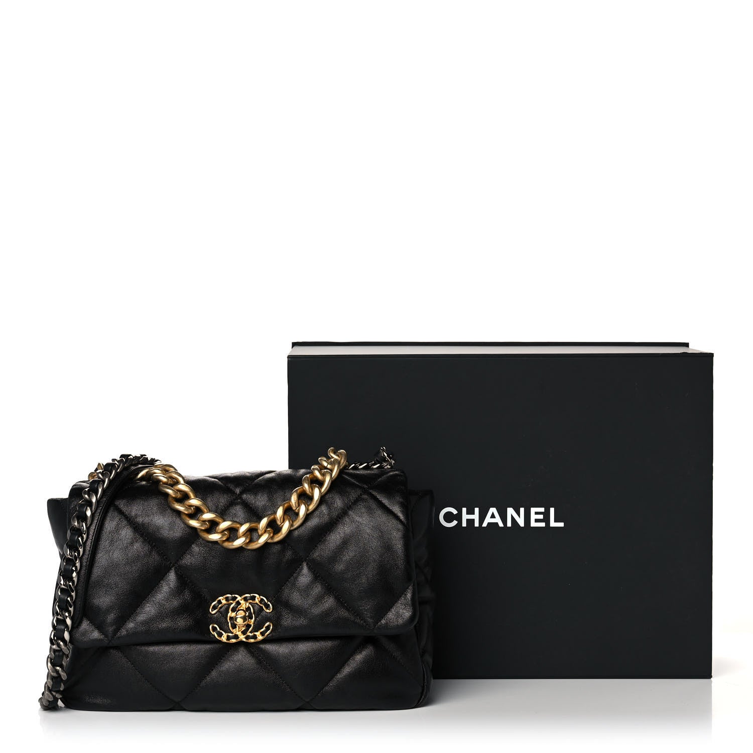Chanel Lambskin Quilted Large Chanel 19 Flap Black 12 of 12