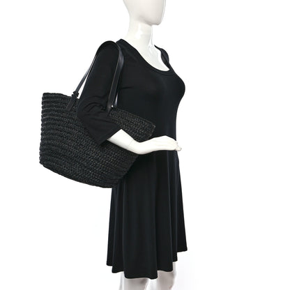 Saint Laurent Raffia Medium Panier Bag Black 2 of 11