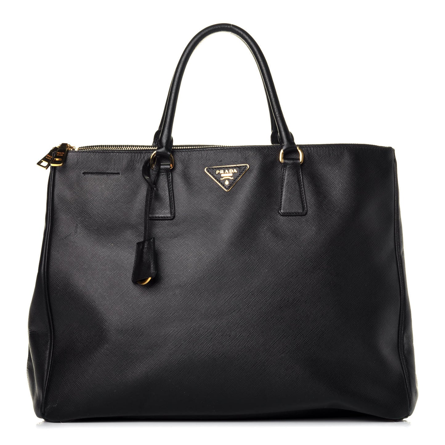 Saffiano Lux Extra Large Galleria Double Zip Tote Black