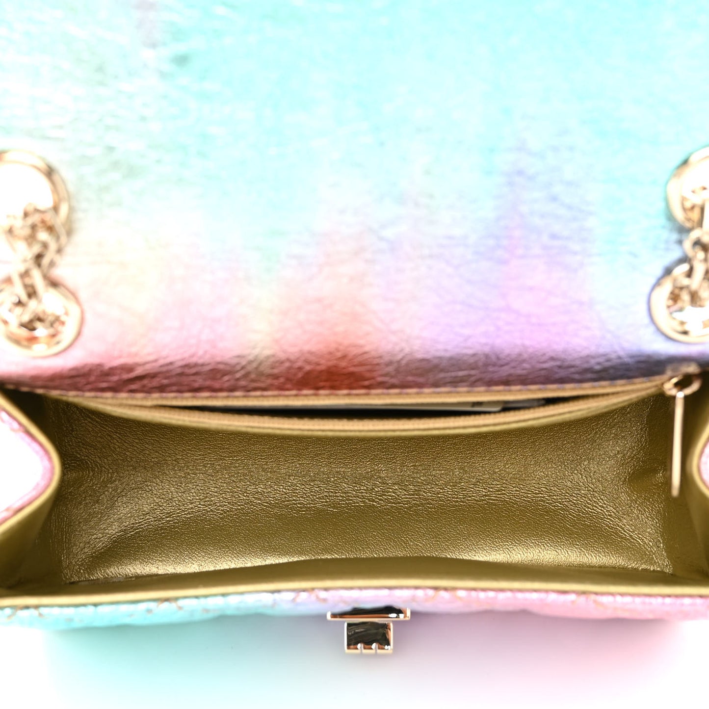 Metallic Goatskin Quilted Mini 2.55 Reissue Flap Multicolor