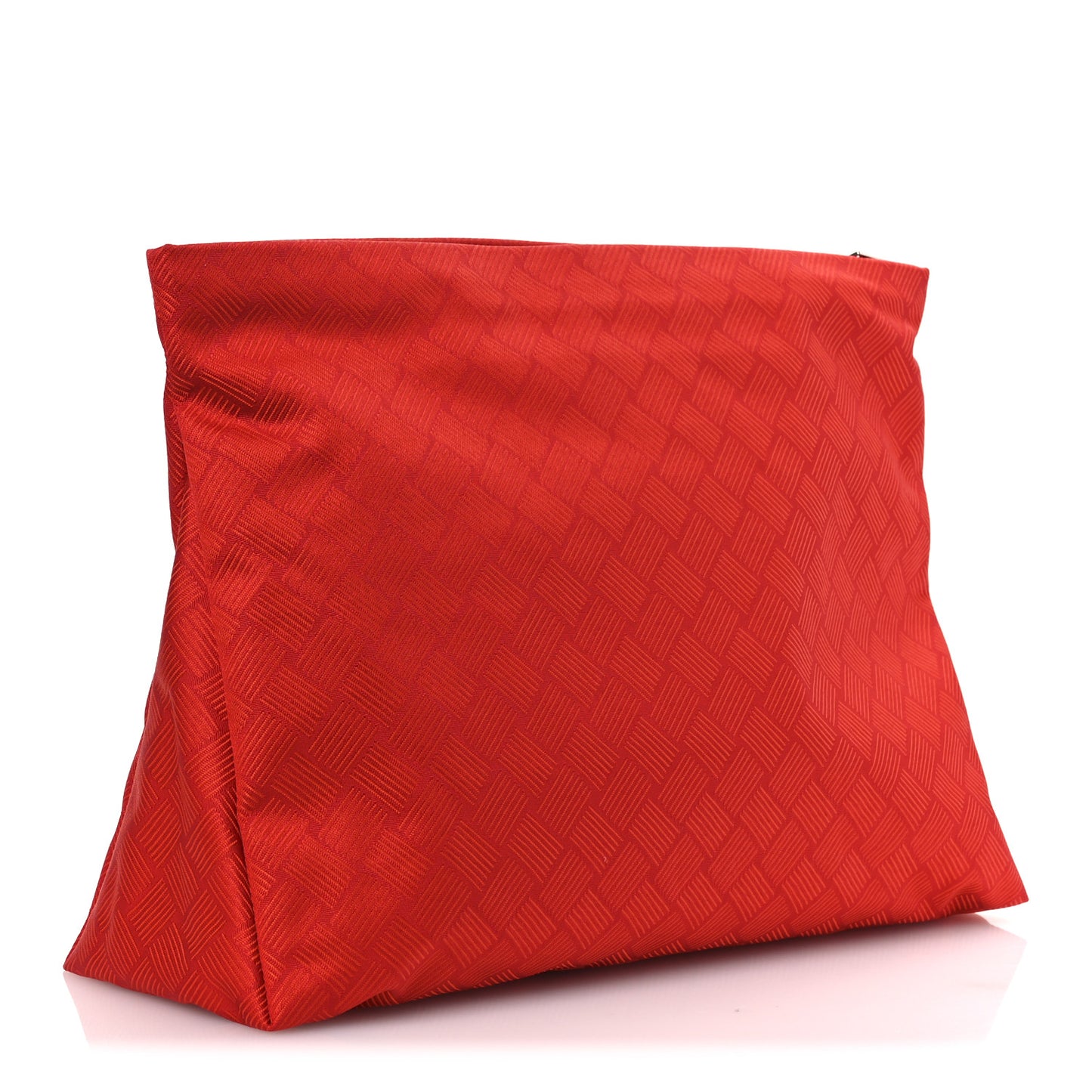 Econyl Jacquard Nylon Intreccio Zip Pouch Clutch Tomato