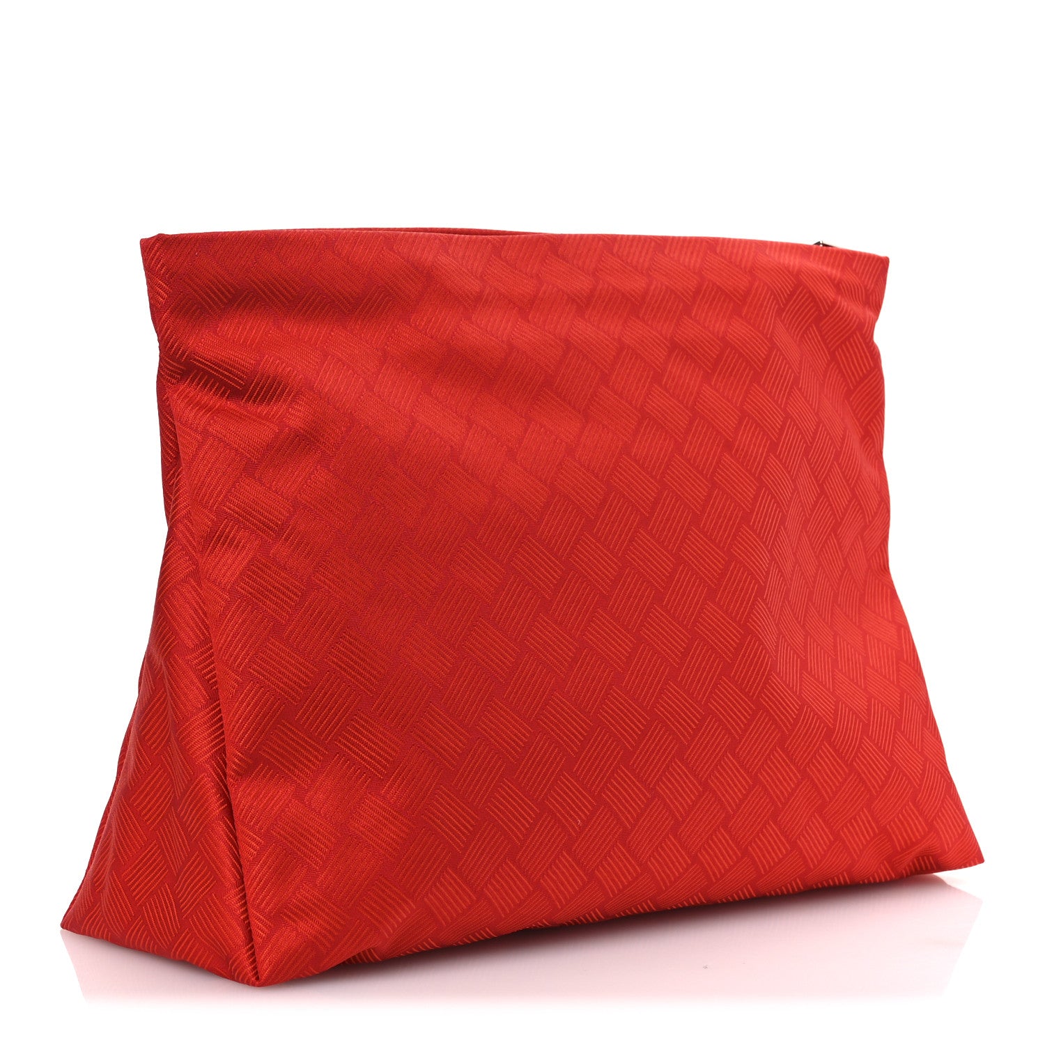 Bottega Veneta Econyl Jacquard Nylon Intreccio Zip Pouch Clutch Tomato 3 of 10