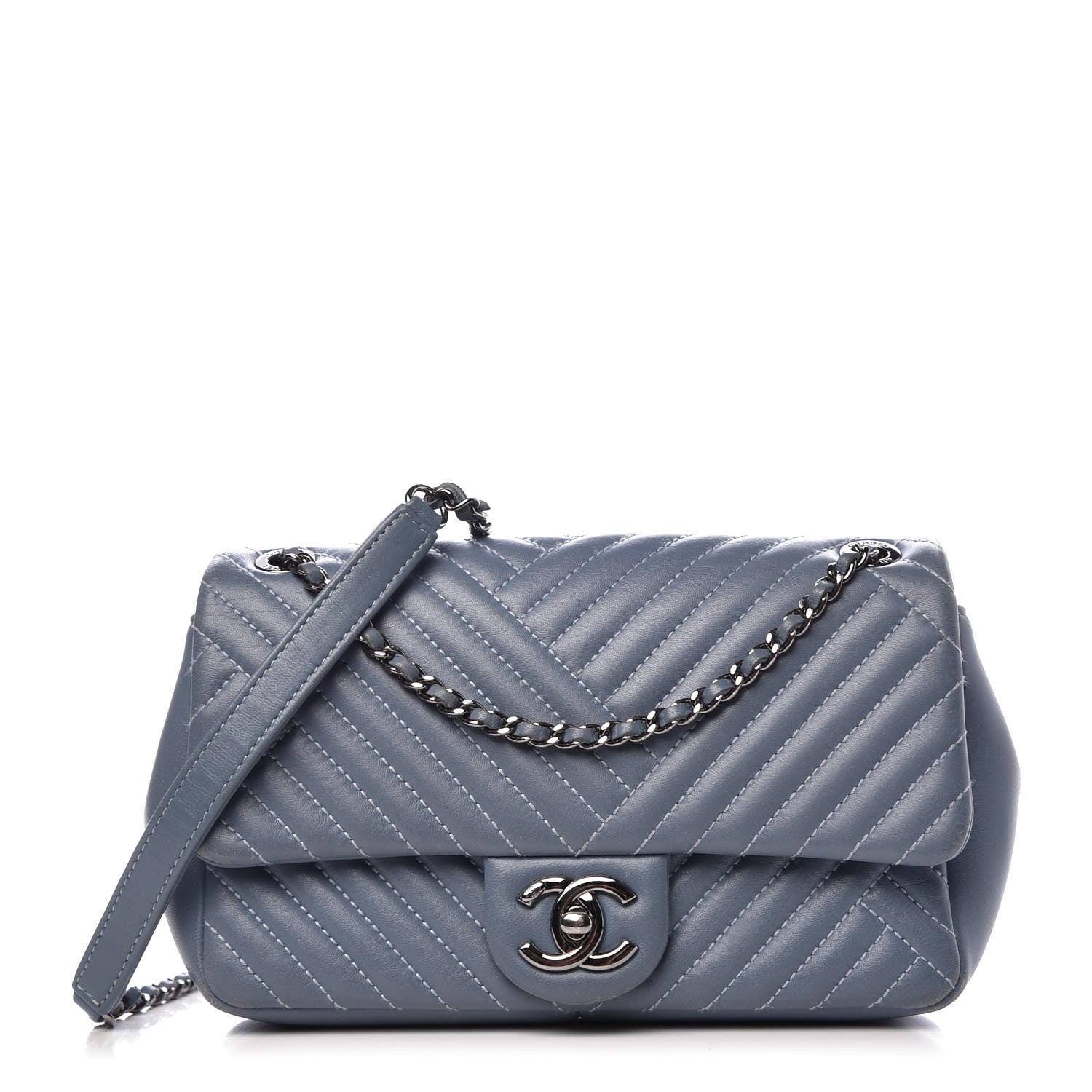 Chanel Lambskin Quilted Small CC Crossing Flap Light Blue 1 of 12