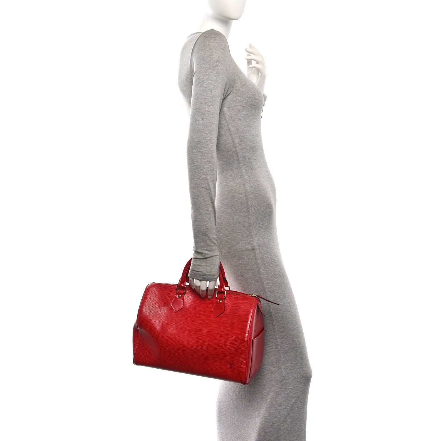 Louis Vuitton Epi Speedy 30 Castillan Red 2 of 11
