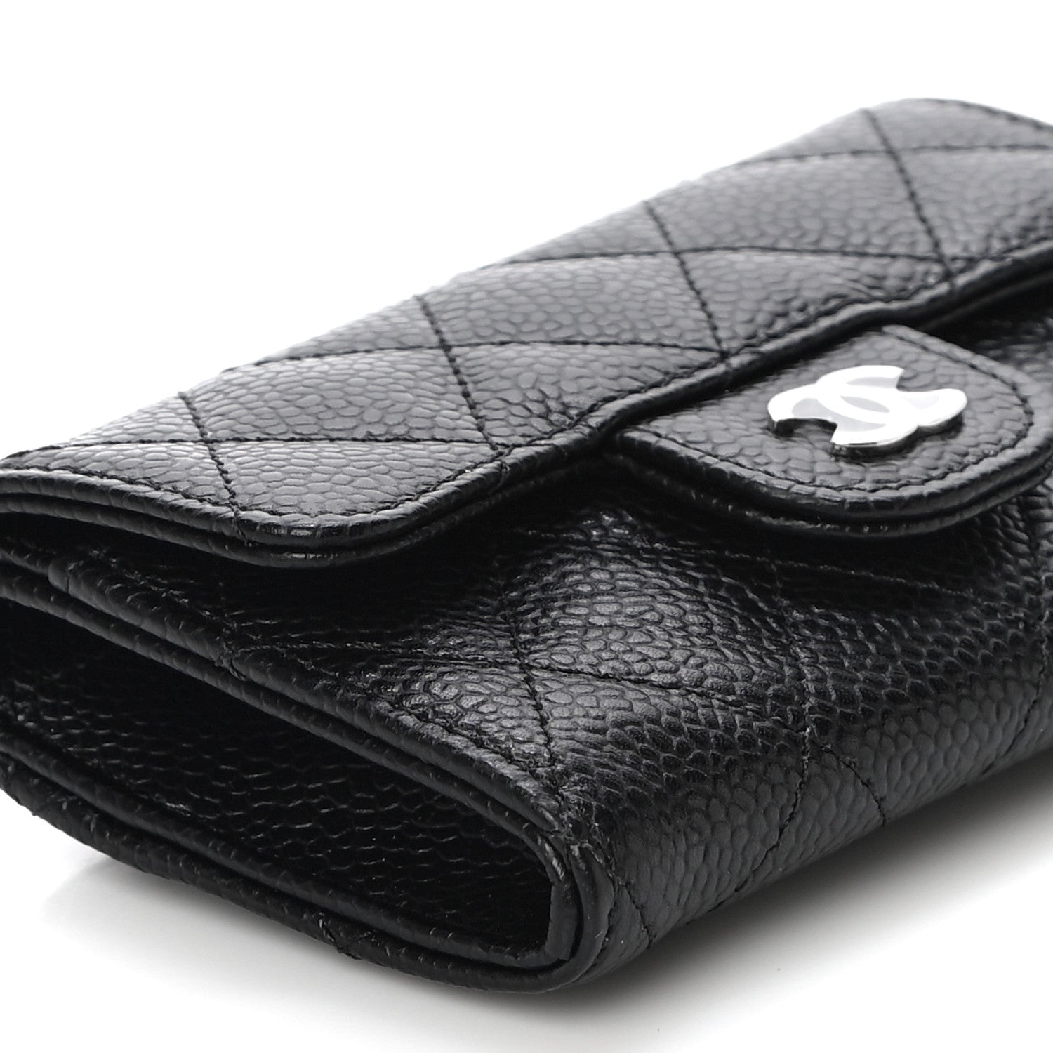 Chanel Caviar Quilted Flap Card Holder Wallet Black 10 of 12