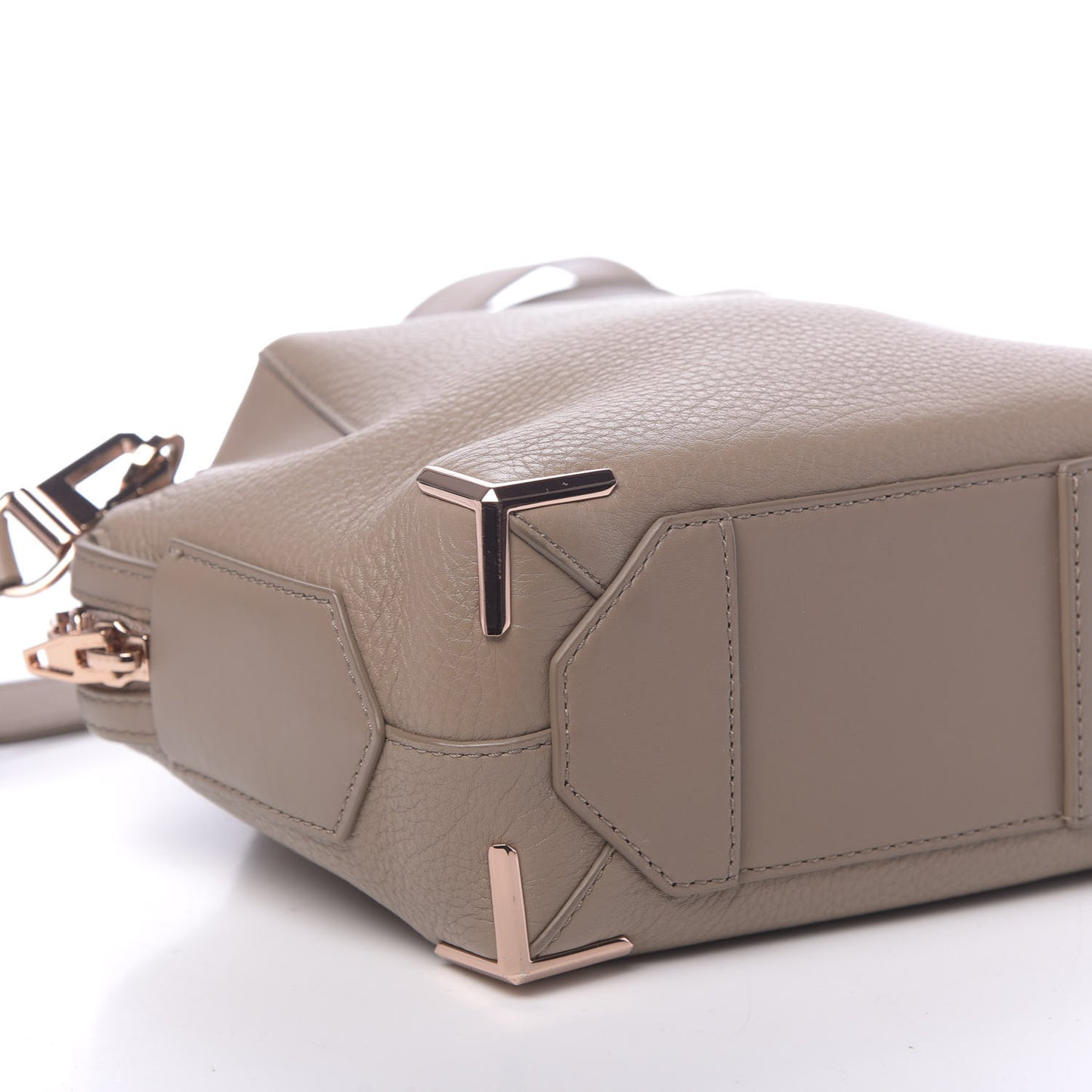 Pebbled Calfskin Mini Emile Latte Rose Gold Hardware