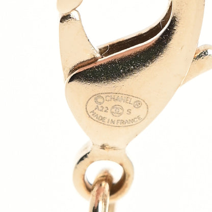 Chanel Calfskin Pearl Metal CC Bow Necklace Gold White Black 3 of 3