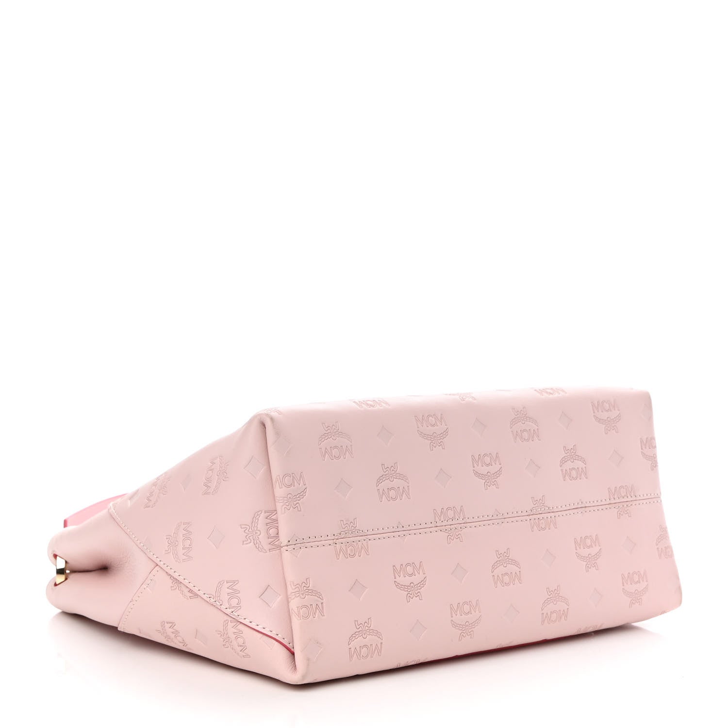 MCM Calfskin Ottomar Monogram Medium Klara Hobo Pink Blush 4 of 8