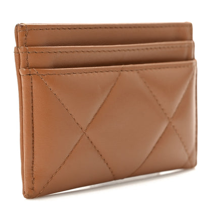 Chanel Lambskin Quilted Chanel 19 Card Holder Brown 3 of 11